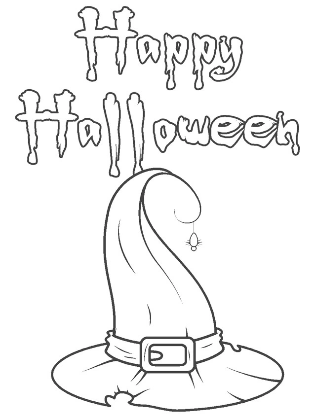 Happy Halloween hat coloring book